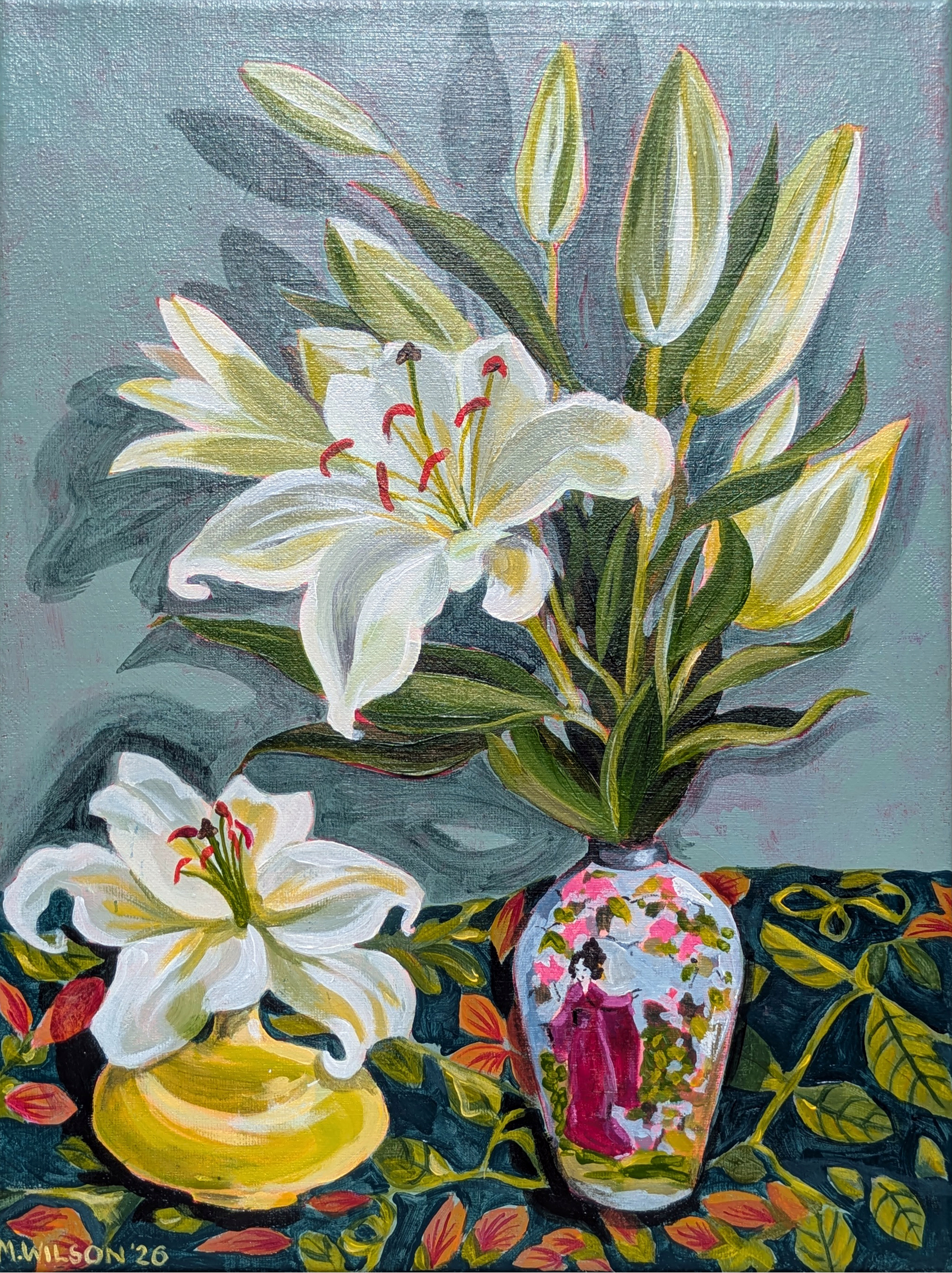 Lilies from Sue, Acrylic on Canvas